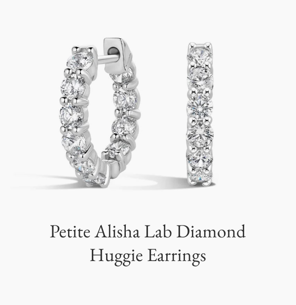 Petite Alisha Lab Diamond Huggie Earrings