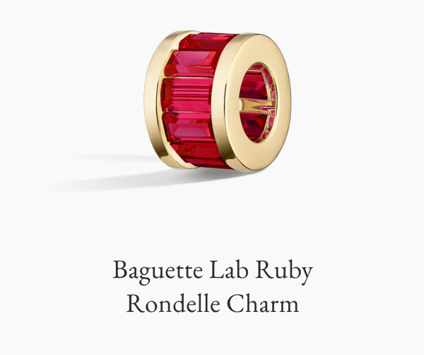 Baguette Lab Ruby Rondelle Charm