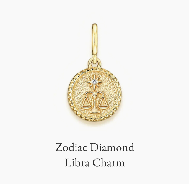 Zodiac Diamond Libra Charm