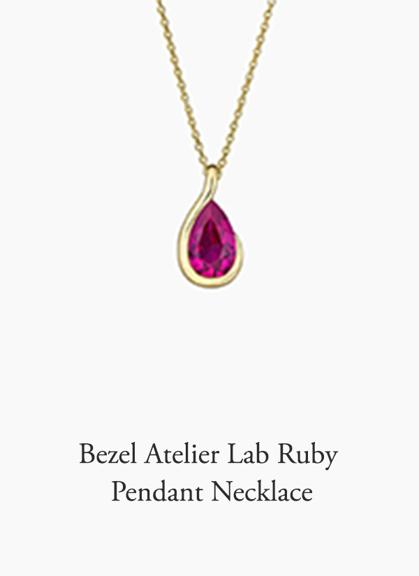 Bezel Atelier Lab Ruby Pendant Necklace