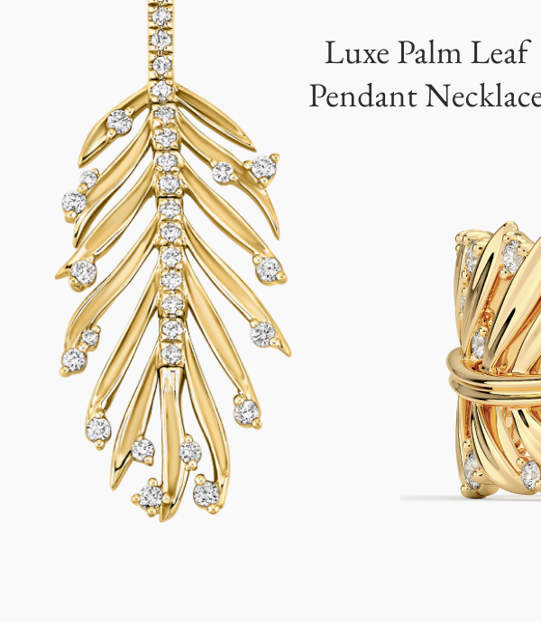 Luxe Palm Leaf Pendant Necklace
