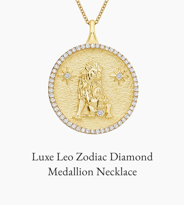 Luxe Leo Zodiac Diamond Medallion Necklace