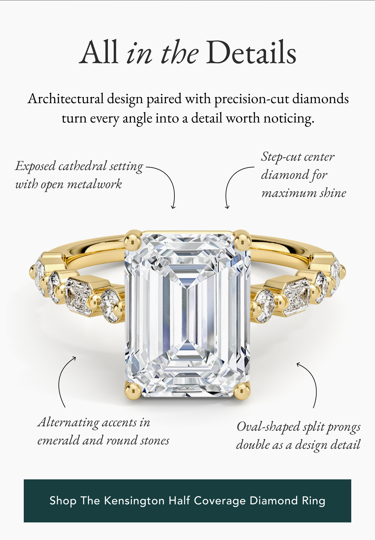 Shop The Kensington Half Coverage Diamond Ring