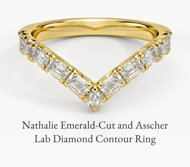 Nathalie Emerald-Cut and Asscher Lab Diamond Contour Ring