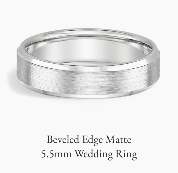 Beveled Edge Matte 5.5mm Wedding Ring