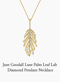 Jane Goodall Luxe Palm Leaf Lab Diamond Pendant Necklace