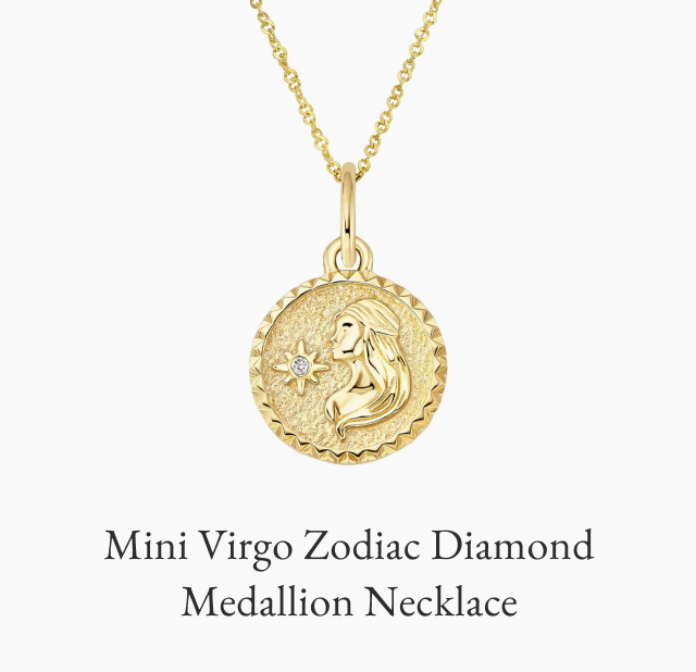 Mini Virgo Zodiac Diamond Medallion Necklace