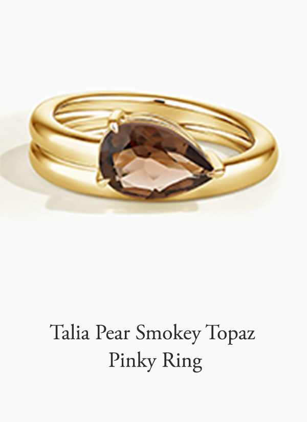 Talia Pear Smokey Topaz Pinky Ring