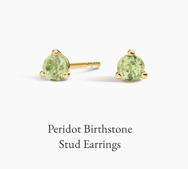 Peridot Birthstone Stud Earrings
