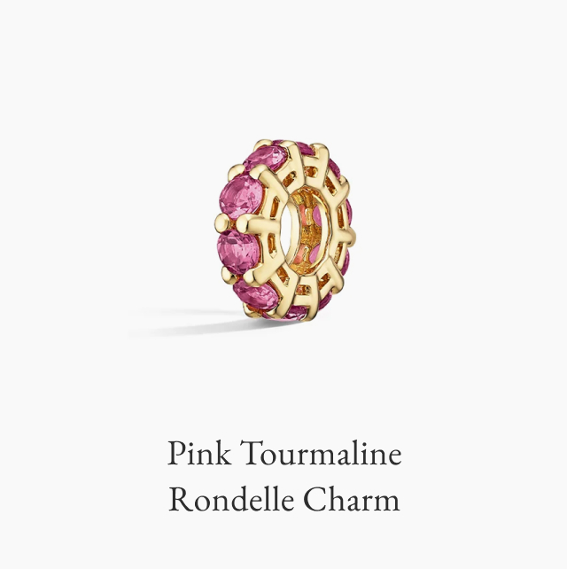 Pink Tourmaline Rondelle Charm