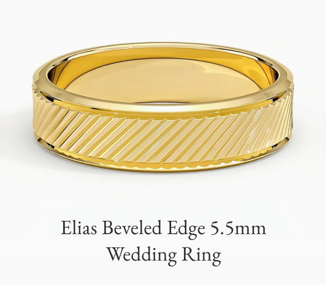 Elias Beveled Edge 5.5mm Wedding Ring