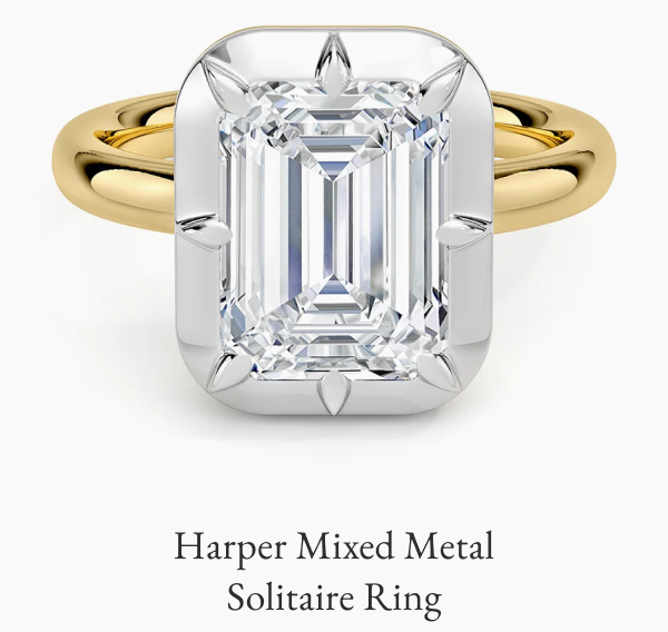 Harper Mixed Metal Solitaire Ring