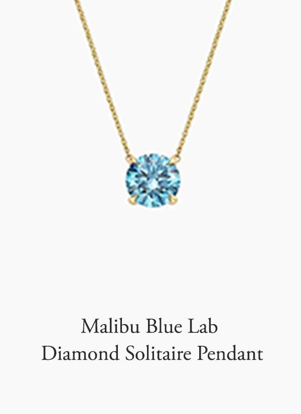 Malibu Blue Lab Diamond Solitaire Pendant