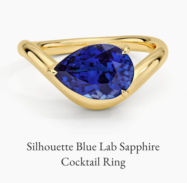 Silhouette Blue Lab Sapphire Cocktail Ring