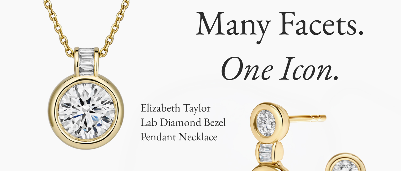 Elizabeth Taylor Lab Diamond Bezel Pendant Necklace