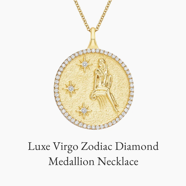 Luxe Virgo Zodiac Diamond Medallion Necklace