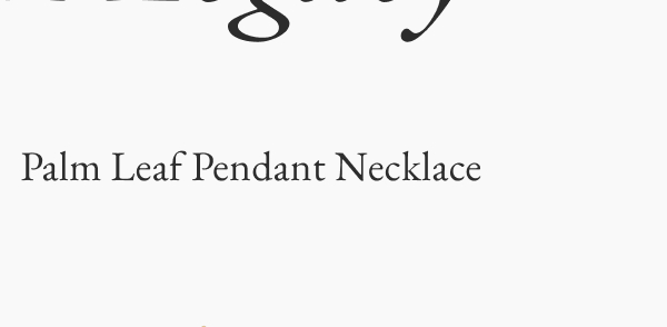 Palm Leaf Pendant Necklace