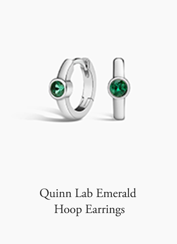 Quinn Lab Emerald Hoop Earrings