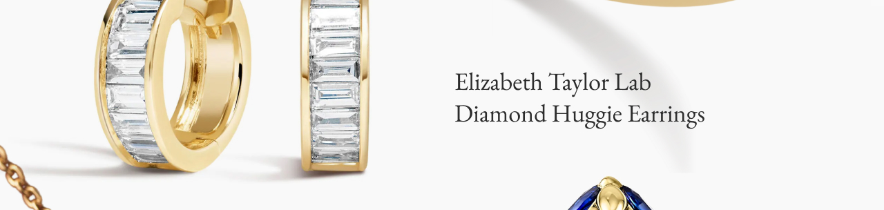 Elizabeth Taylor Lab Diamond Huggie Earrings