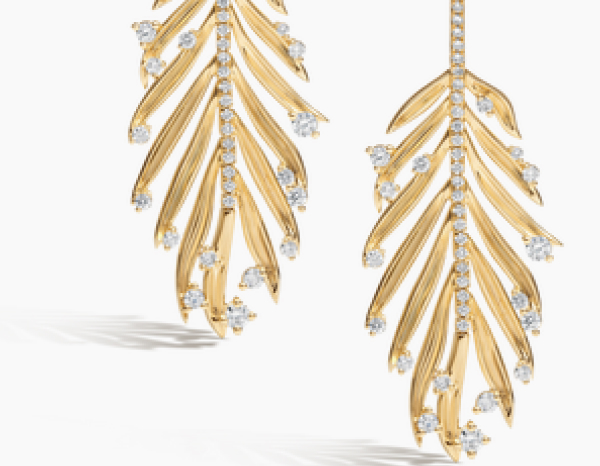 Luxe Palm Leaf Drop Earrings