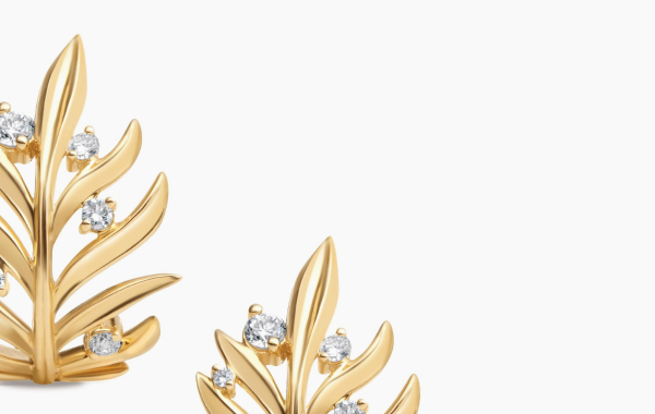 Palm Leaf Huggie Earrings