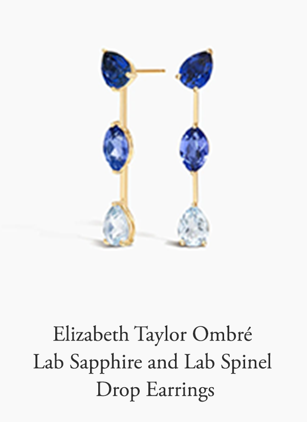 Elizabeth Taylor Ombré Lab Sapphire and Lab Spinel Drop Earrings