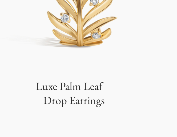 Luxe Palm Leaf Drop Earrings