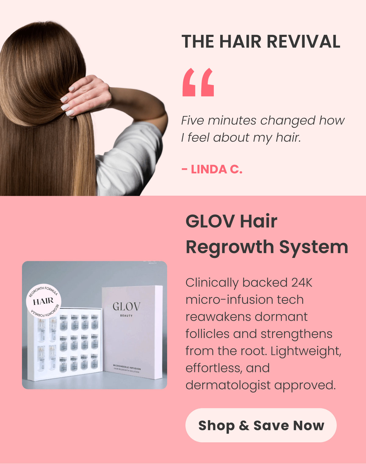 Hair Regrowth System Clinically backed 24K micro-infusion tech reawakens dormant follicles and strengthens from the root. Lightweight, effortless, and dermatologist approved.