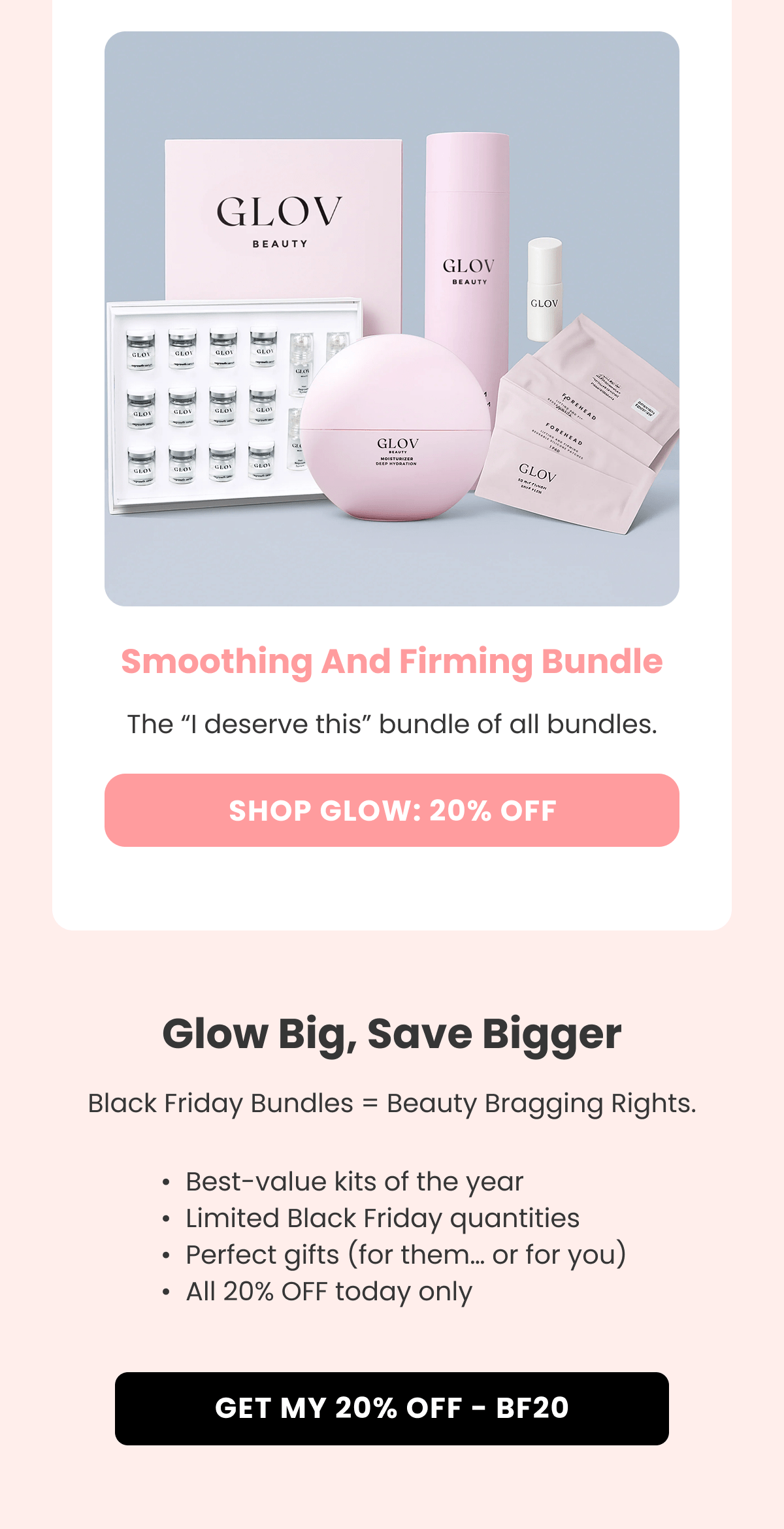 Black Friday VIP List Launch The biggest of the year is almost here!  And this time, the best deals won't go public.  We're giving our VIPs first access to the lowest prices on every GLOV favorite. Only 100 slots are open. After that, doors close.