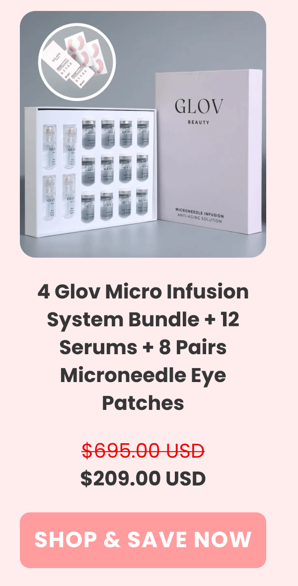 4 Micro Infusion System Bundle + 12 Serums + 8 Pairs Microneedle Eye Patches