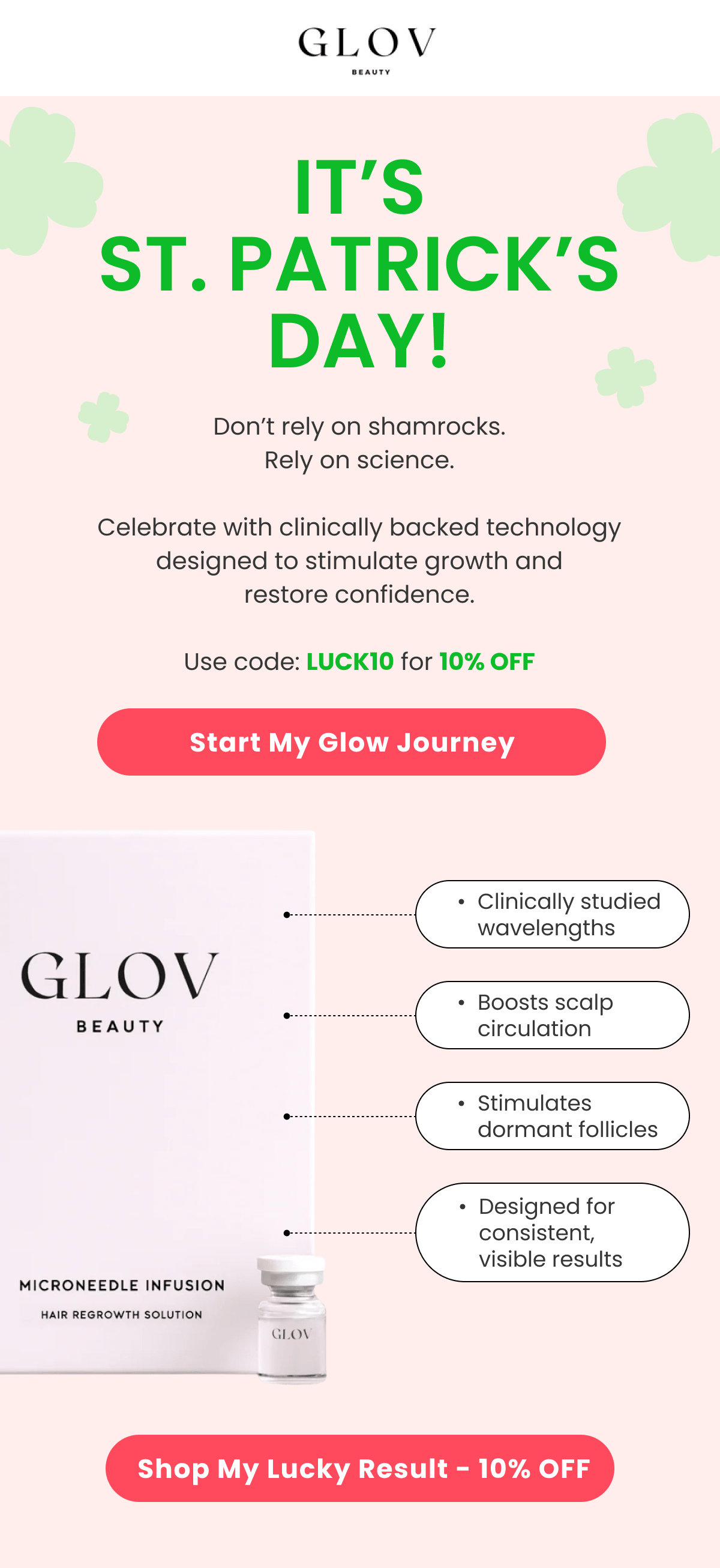 IT'S ST. PATRICK'S DAY! Don't rely on shamrocks. Rely on science.