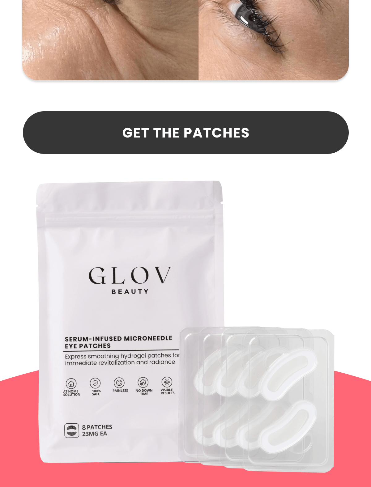 I tried these on a Sunday night and honestly wasn’t expecting much. The next morning, the skin under my eyes looked smoother and much more refreshed.