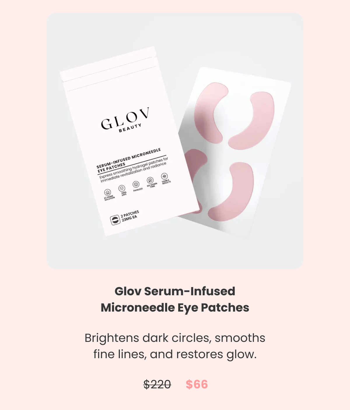Serum-Infused Microneedle Eye Patches Brightens dark circles, smooths fine lines, and restores glow.