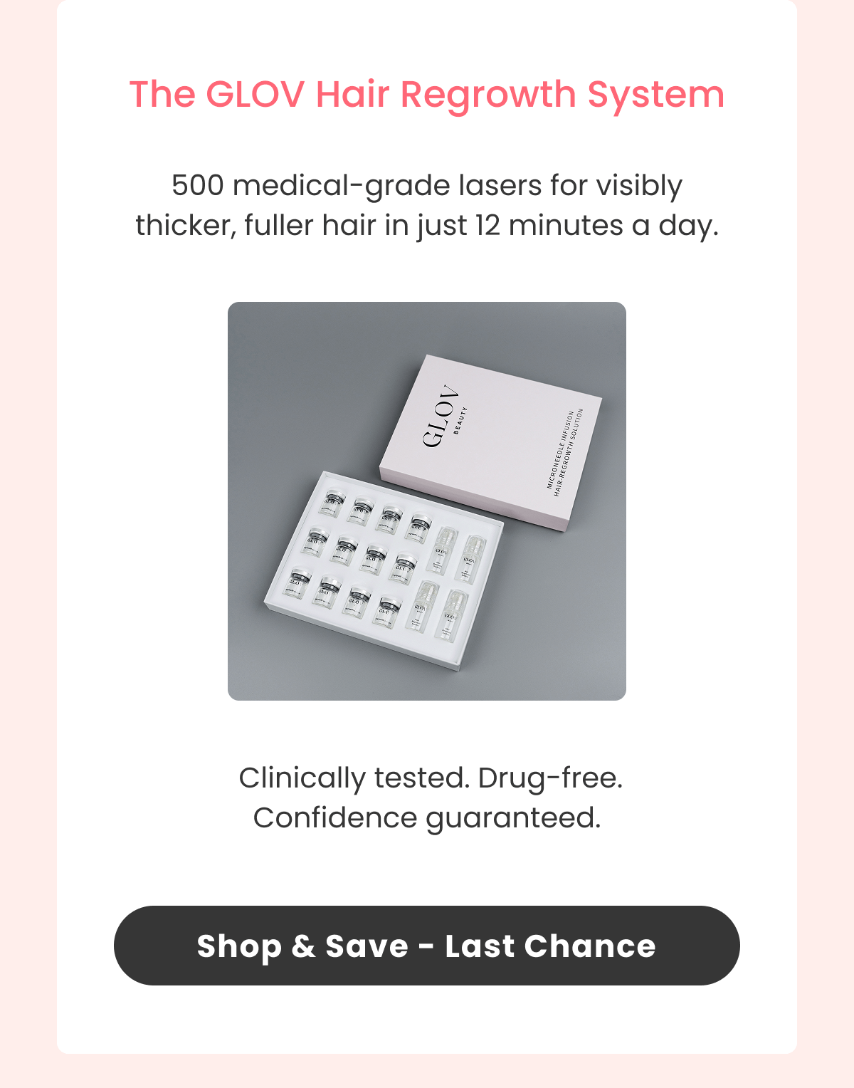 Experience visible hair regrowth in 12 minutes a day.  The Hair Regrowth System reactivates dormant follicles using low-level laser therapy - no pills or downtime, just results.