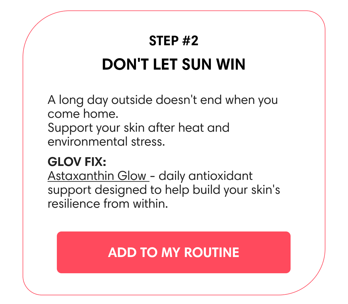 STEP #2 DON'T LET SUN WIN