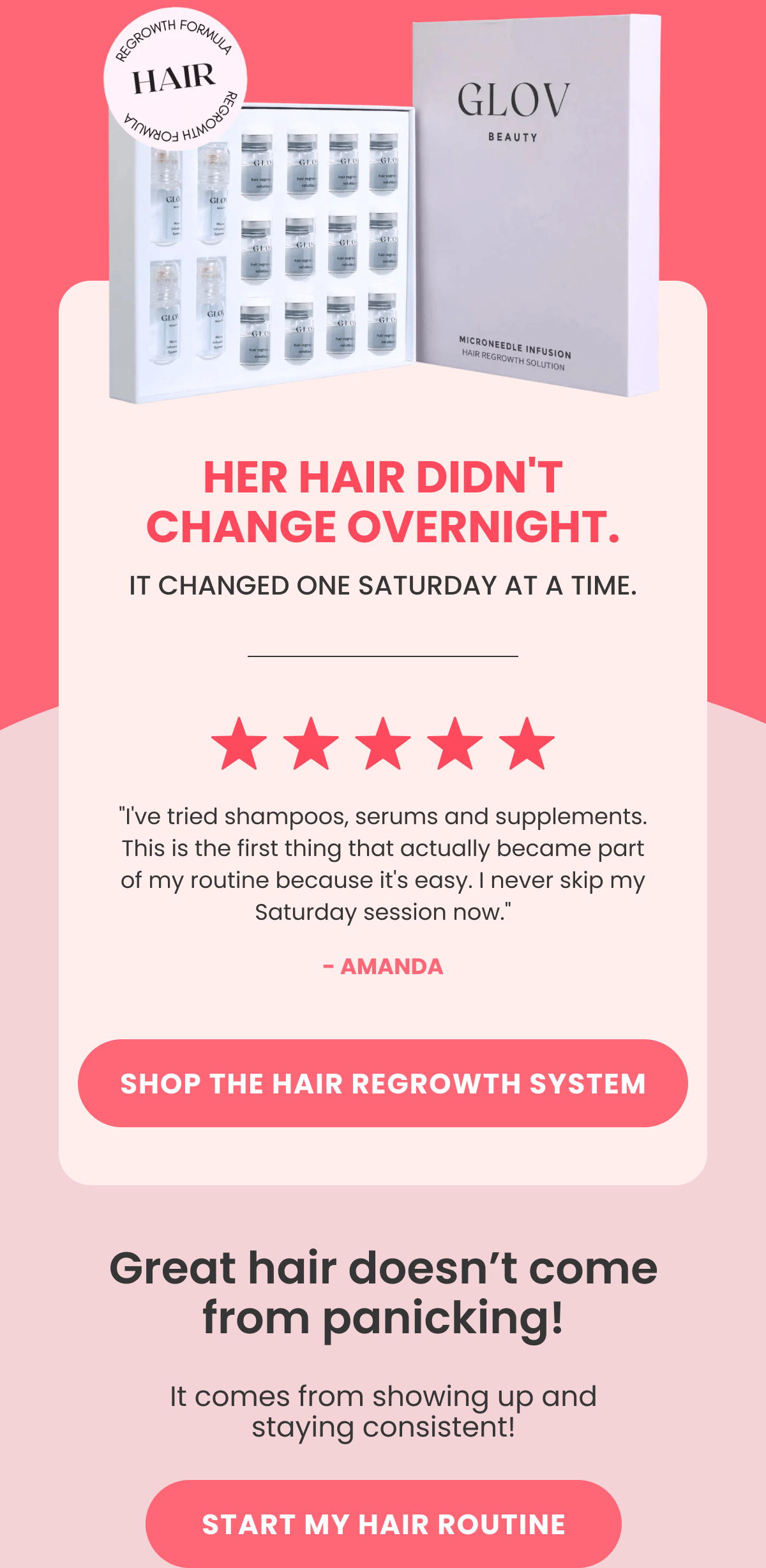 HER HAIR DIDN'T CHANGE OVERNIGHT. IT CHANGED ONE SATURDAY AT A TIME.
