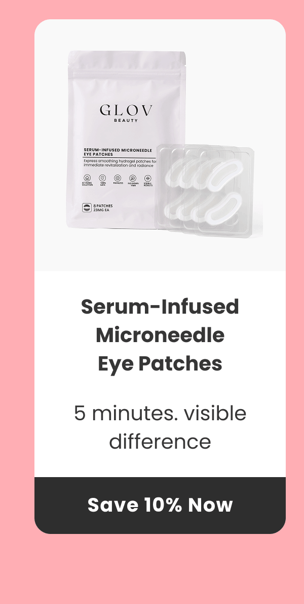 Serum-Infused Microneedle Eye Patches 5 minutes. visible difference