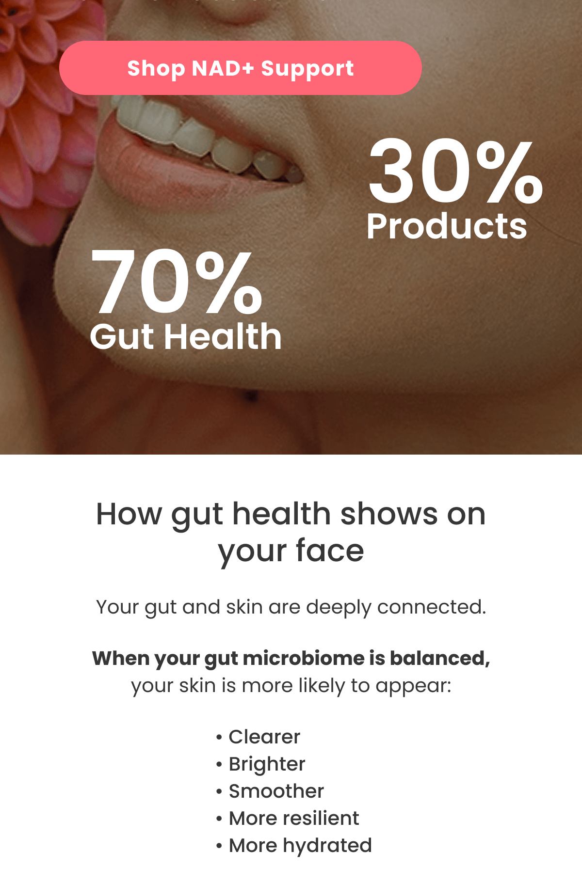 How gut health shows on your face Your gut and skin are deeply connected.