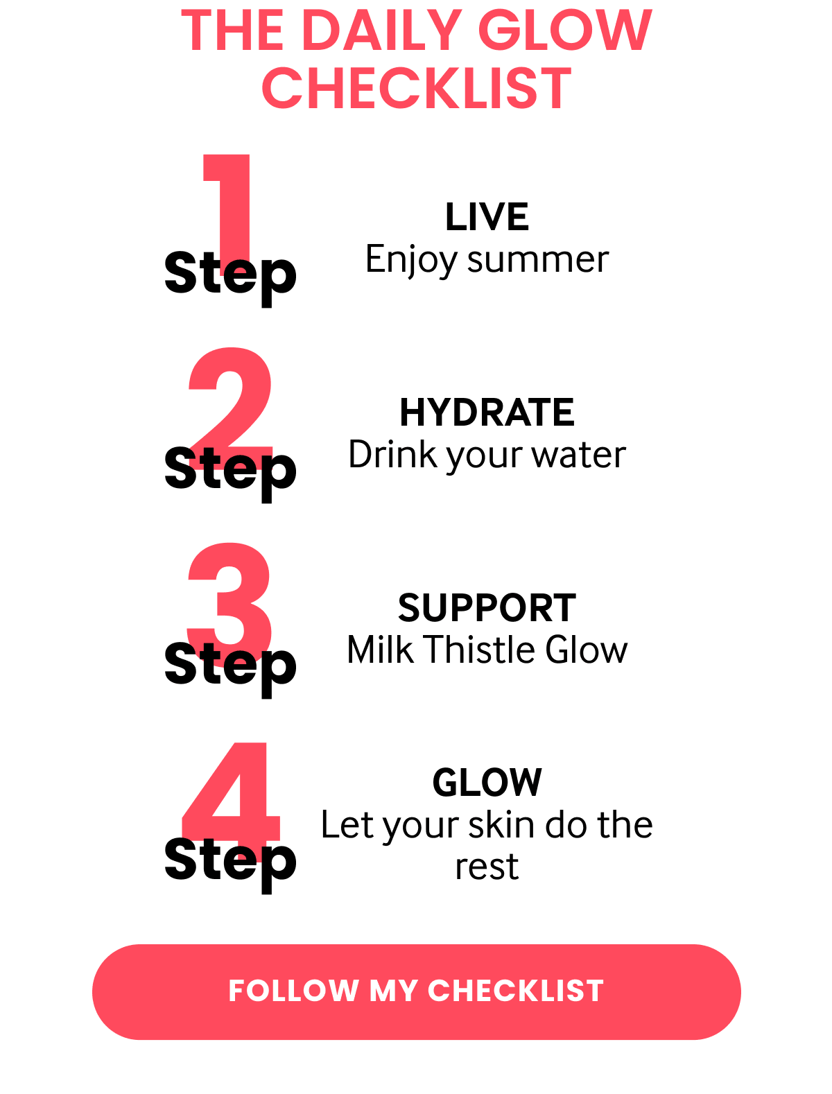 THE DAILY GLOW CHECKLIST