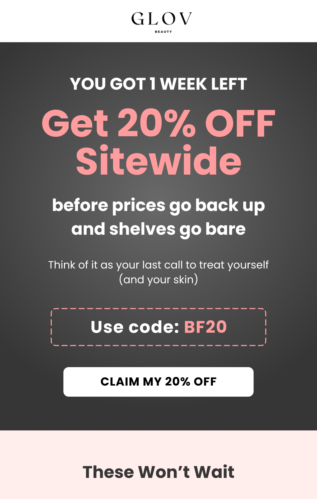 Black Friday VIP List Launch The biggest of the year is almost here!  And this time, the best deals won't go public.  We're giving our VIPs first access to the lowest prices on every GLOV favorite. Only 100 slots are open. After that, doors close.