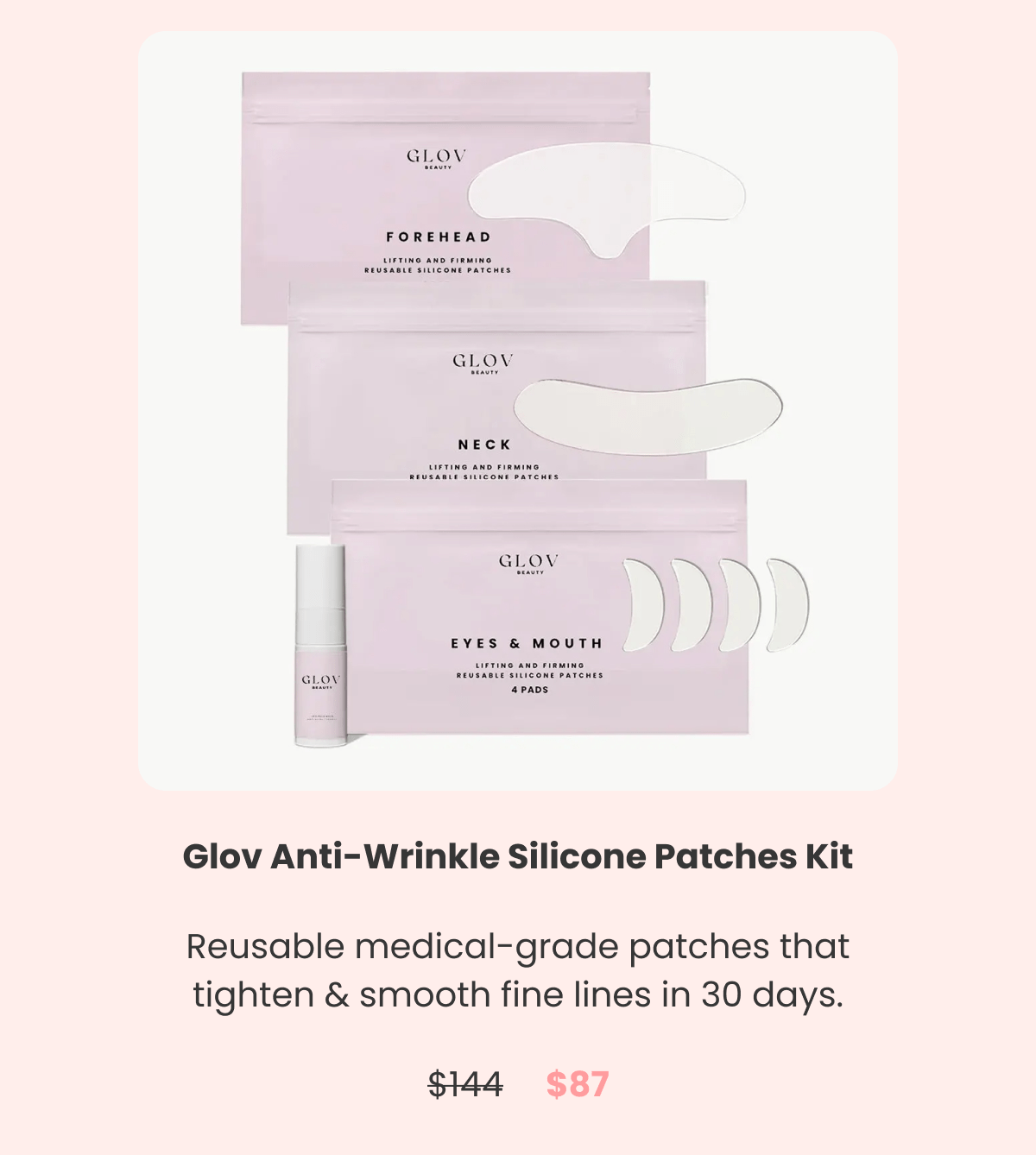Anti-Wrinkle Silicone Patches Kit Reusable medical-grade patches that tighten & smooth fine lines in 30 days.