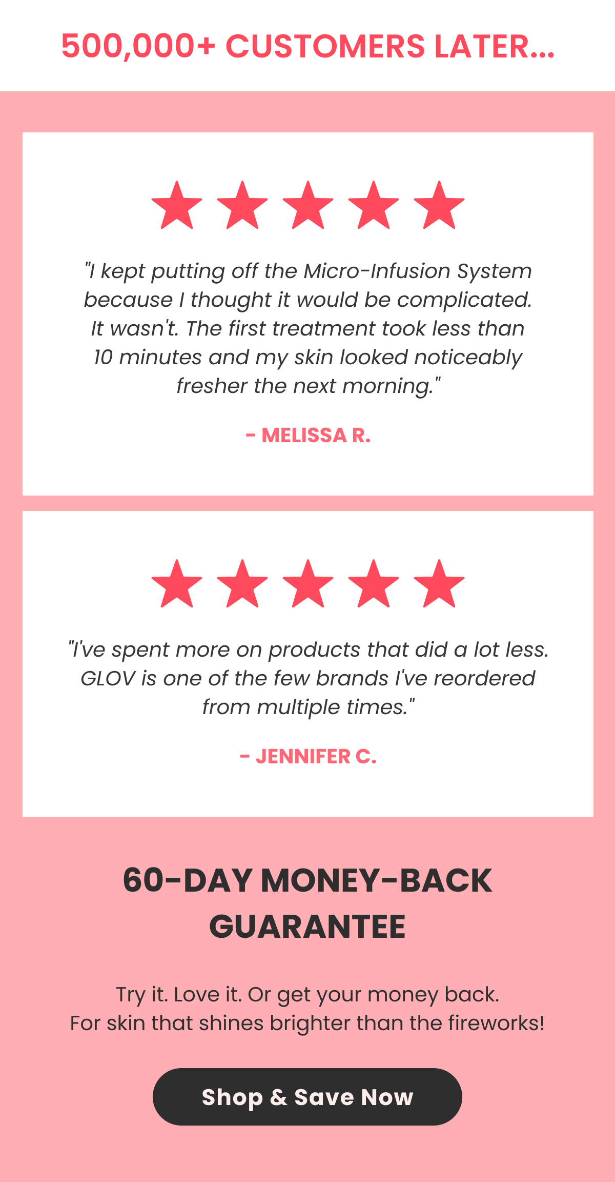 "I kept putting off the Micro-Infusion System because I thought it would be complicated. It wasn't. The first treatment took less than 10 minutes and my skin looked noticeably fresher the next morning." - Melissa R.