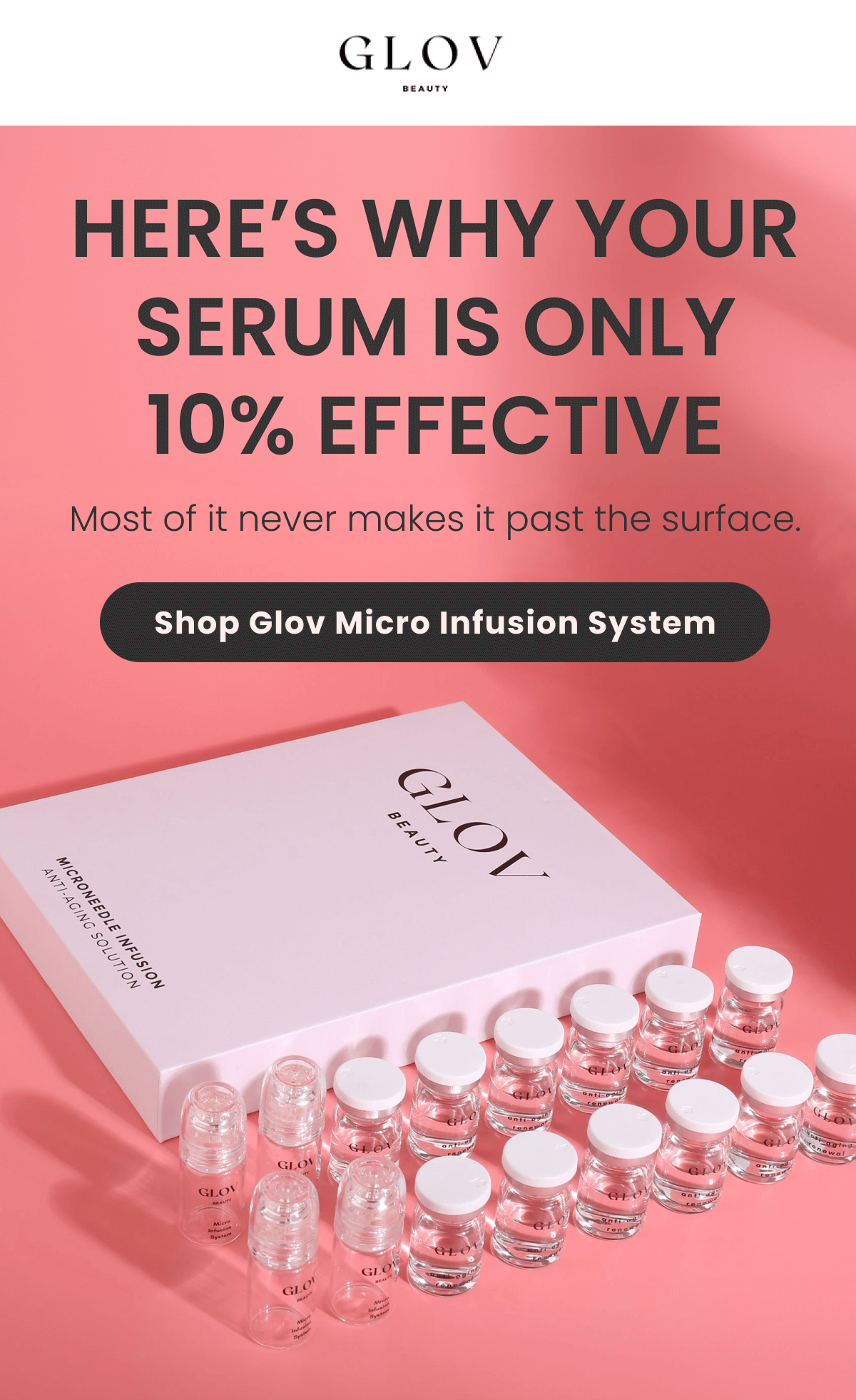 HERE'S WHY YOUR SERUM IS ONLY 10% EFFECTIVE Most of it never makes it past the surface.