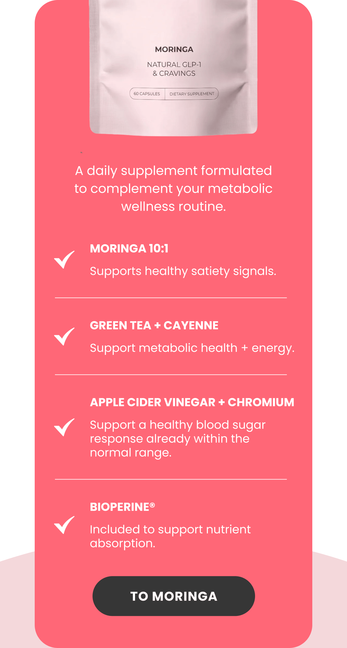A daily supplement formulated to complement your metabolic wellness routine.