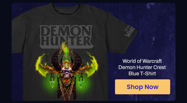 World of Warcraft Demon Hunter Crest Blue T-Shirt | Shop Now