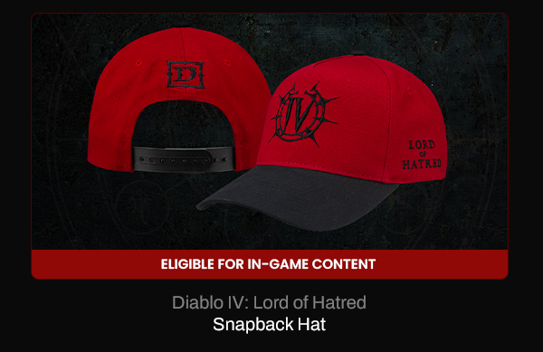 Diablo IV: Lord of Hatred Snapback Hat  | Eligible For In-Game Content