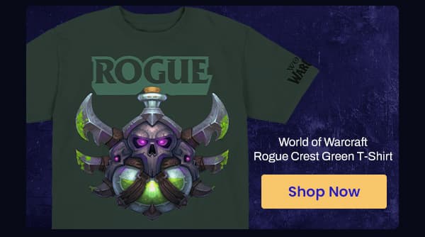 World of Warcraft Rogue Crest Green T-Shirt | Shop Now