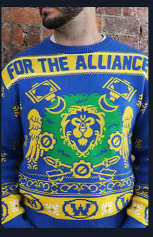 World of Warcraft Alliance Wreath Holiday Sweater