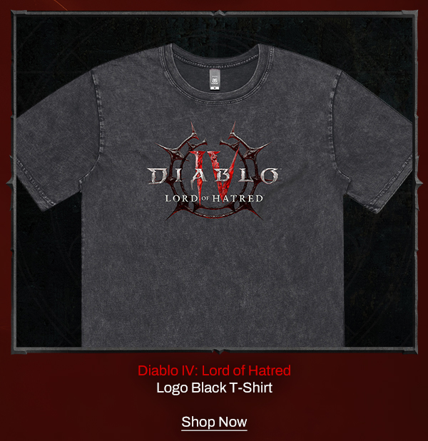Diablo IV: Lord of Hatred Logo Black T-Shirt | Shop Now