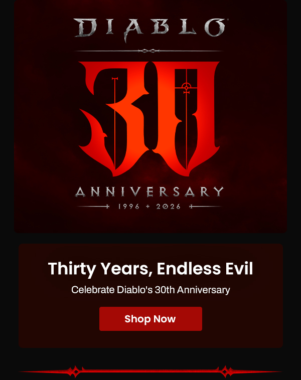 Thirty Years, Endless Evil Celebrate Diablo's 30th Anniversary | Shop Now